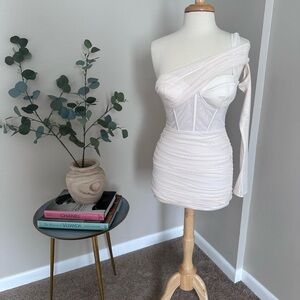 Oh Polly Asymmetrical dress in cream